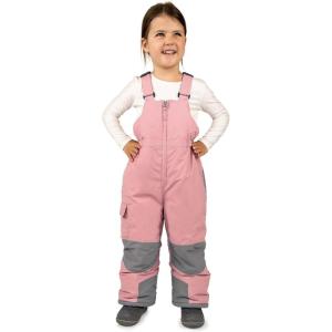 JAN & JUL Toasty-Dry Waterproof Insulated Snow Bib Pants for Kids(Dusty Pink)