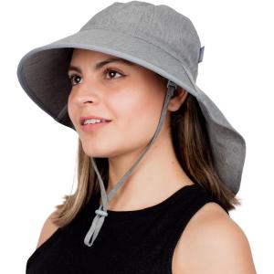 JAN & JUL Water Resistant Sun Hat with UV Protection and Neck Flap for Men and Women(Aqua Dry Xplorer: Grey)
