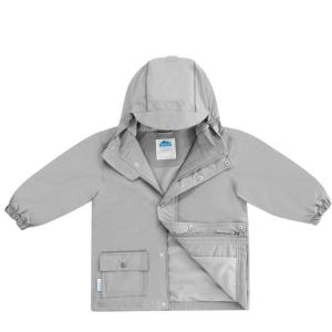 JAN & JUL Waterproof Fleece Lined Rain Jacket, Raincoat for Kids(Fleece-lined: Greystone)