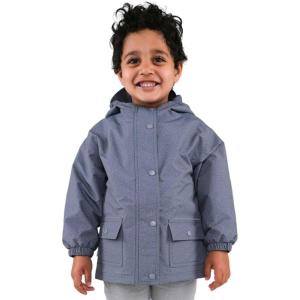 JAN & JUL Waterproof Fleece Lined Rain Jacket, Raincoat for Kids(Fleece-lined: Heather Grey)