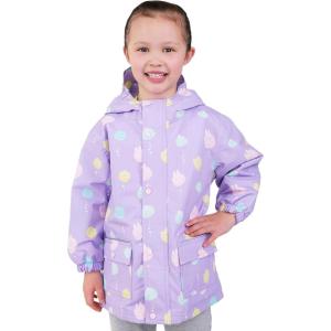 JAN & JUL Waterproof Fleece Lined Rain Jacket, Raincoat for Kids(Fleece-lined: Macarons)