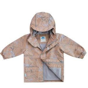 JAN & JUL Waterproof Fleece Lined Rain Jacket, Raincoat for Kids(Fleece-lined: Mountain Trails)