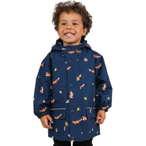 JAN & JUL Waterproof Fleece Lined Rain Jacket, Raincoat for Kids(Fleece-lined: Navy Fox)