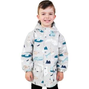 JAN & JUL Waterproof Fleece Lined Rain Jacket, Raincoat for Kids(Fleece-lined: Polar Pals)