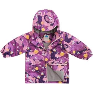JAN & JUL Waterproof Fleece Lined Rain Jacket, Raincoat for Kids(Fleece-lined: Purple Dream)