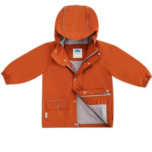 JAN & JUL Waterproof Fleece Lined Rain Jacket, Raincoat for Kids(Fleece-lined: Terracotta)