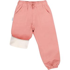 JAN & JUL Waterproof Fleece Lined Snow and Rain Pants for Toddlers and Kids(Fleece-lined: Dusty Apricot)