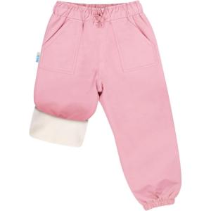 JAN & JUL Waterproof Fleece Lined Snow and Rain Pants for Toddlers and Kids(Fleece-lined: Dusty Pink)