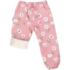 JAN & JUL Waterproof Fleece Lined Snow and Rain Pants for Toddlers and Kids(Fleece-lined: White Tulip)