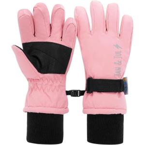 JAN & JUL Waterproof Insulated Winter Gloves for Kids(Dusty Pink)
