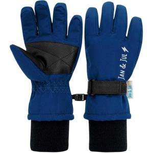 JAN & JUL Waterproof Insulated Winter Gloves for Kids(Nebula Blue)