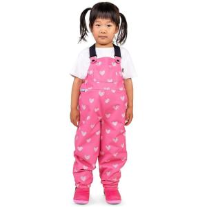 JAN & JUL Waterproof Snow Bib Pants with Fleece-Lining, Overalls for Toddlers and Kids(Cozy-dry: Hearts)