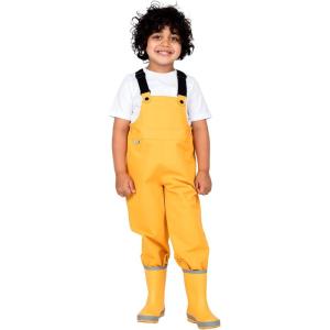 JAN & JUL Waterproof Snow Bib Pants with Fleece-Lining, Overalls for Toddlers and Kids(Cozy-dry: Yellow)