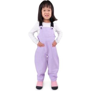 JAN & JUL Waterproof Snow Bib Pants with Fleece-Lining, Overalls for Toddlers and Kids(Fleece-lined: Lavender)