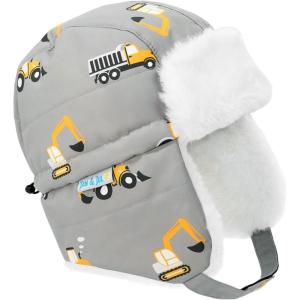 JAN & JUL Waterproof Winter Hat for Babies and Kids(Grey Construction)