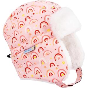JAN & JUL Waterproof Winter Hat for Babies and Kids(Pink Rainbow)