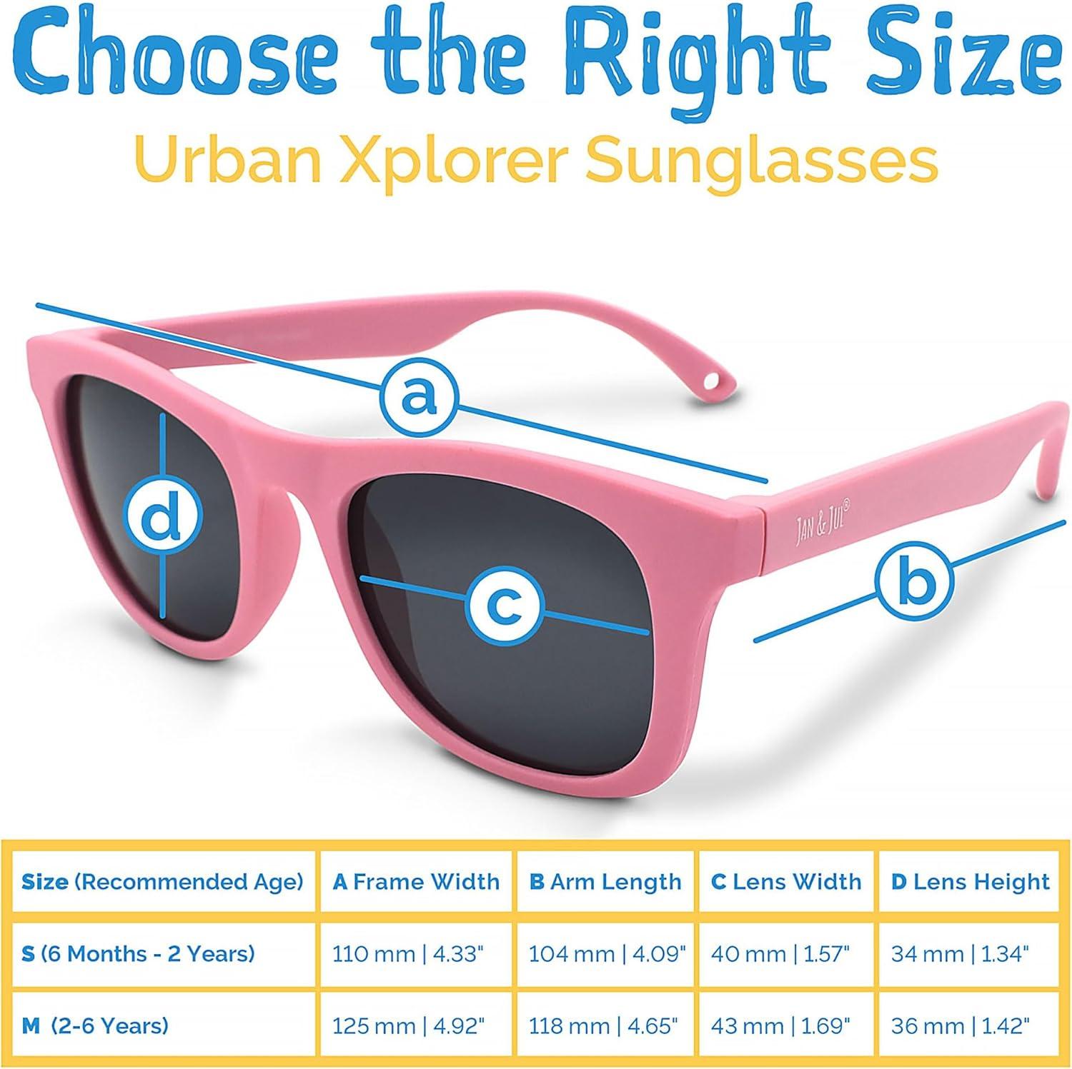 imageJAN ampamp JUL Baby Toddler Kids Flexible UV400 Polarized Sunglasses with Strap for Girls BoysBlack
