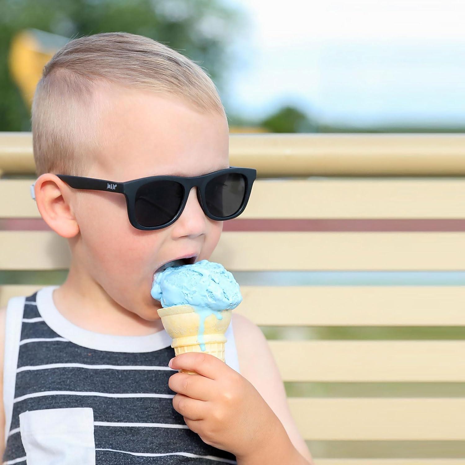 imageJAN ampamp JUL Baby Toddler Kids Flexible UV400 Polarized Sunglasses with Strap for Girls BoysBlack