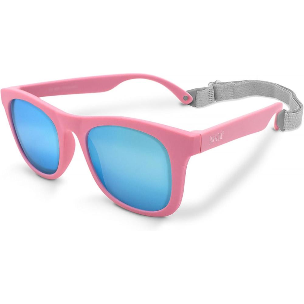 imageJAN ampamp JUL Baby Toddler Kids Flexible UV400 Polarized Sunglasses with Strap for Girls BoysPeachy Pink Aurora