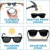 JAN & JUL Baby Toddler Kids’ Flexible UV-400 Polarized Sun-glasses with Strap for Girls Boys(Black)