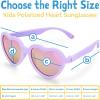 JAN & JUL Baby Toddler Kids’ Flexible UV-400 Polarized Sun-glasses with Strap for Girls Boys(Frosty Lavender Heart Aurora)