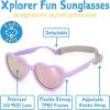 JAN & JUL Baby Toddler Kids’ Flexible UV-400 Polarized Sun-glasses with Strap for Girls Boys(Lavender Heart Aurora)