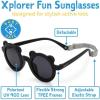 JAN & JUL Baby Toddler Kids’ Flexible UV-400 Polarized Sun-glasses with Strap for Girls Boys(Olive Khaki Bear)