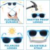 JAN & JUL Baby Toddler Kids’ Flexible UV-400 Polarized Sun-glasses with Strap for Girls Boys(Sky Blue)