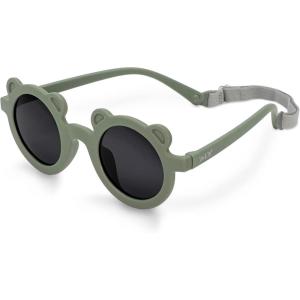 JAN & JUL Baby Toddler Kids’ Flexible UV-400 Polarized Sun-glasses with Strap for Girls Boys(Crocodile Green Bear)