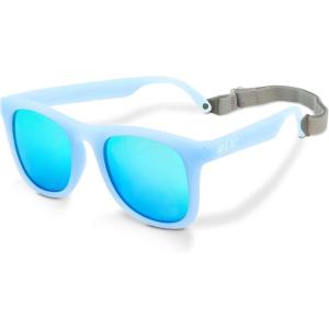 JAN & JUL Baby Toddler Kids’ Flexible UV-400 Polarized Sun-glasses with Strap for Girls Boys(Frosty Blue Aurora)
