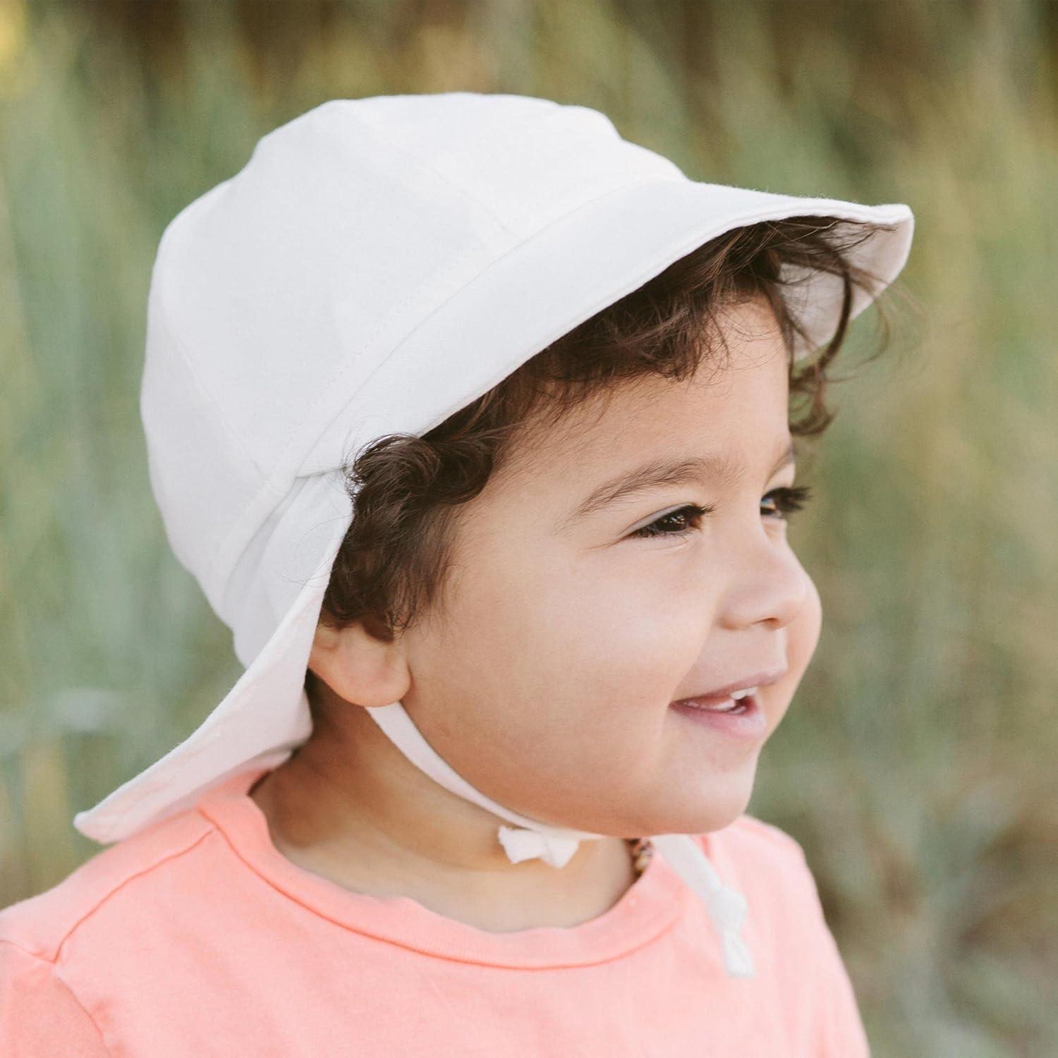 imageJAN ampamp JUL Sun Soft Baby Cap  Cotton Neck Flap Hat for LittlesWhite