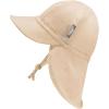 JAN & JUL Sun Soft Baby Cap | Cotton Neck Flap Hat for Littles(Oat)