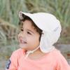 JAN & JUL Sun Soft Baby Cap | Cotton Neck Flap Hat for Littles(White)