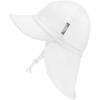 JAN & JUL Sun Soft Baby Cap | Cotton Neck Flap Hat for Littles(White)