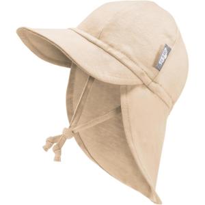 JAN & JUL Sun Soft Baby Cap | Cotton Neck Flap Hat for Littles(Oat)