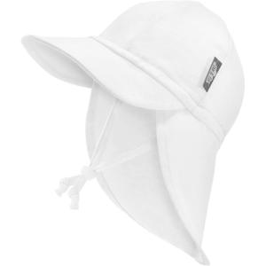 JAN & JUL Sun Soft Baby Cap | Cotton Neck Flap Hat for Littles(White)