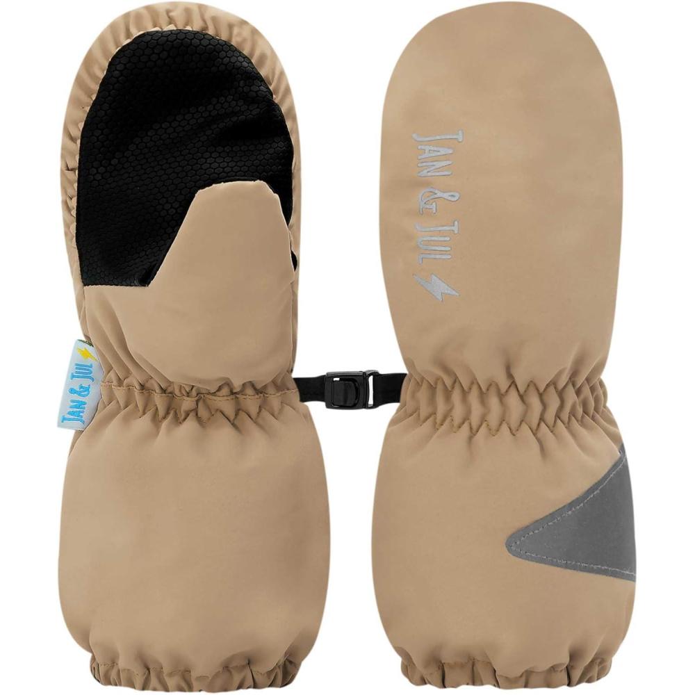 imageJAN ampamp JUL Waterproof Rain Mittens for Babies and ToddlersSoft Brown