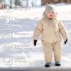 JAN & JUL Waterproof Insulated Puffy Suit for Babies and Toddlers(Oat)