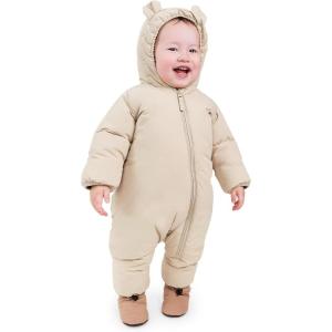 JAN & JUL Waterproof Insulated Puffy Suit for Babies and Toddlers(Oat)
