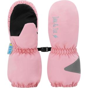 JAN & JUL Waterproof Rain Mittens for Babies and Toddlers(Dusty Pink)