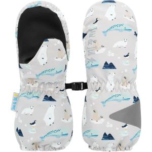 JAN & JUL Waterproof Rain Mittens for Babies and Toddlers(Polar Pals)