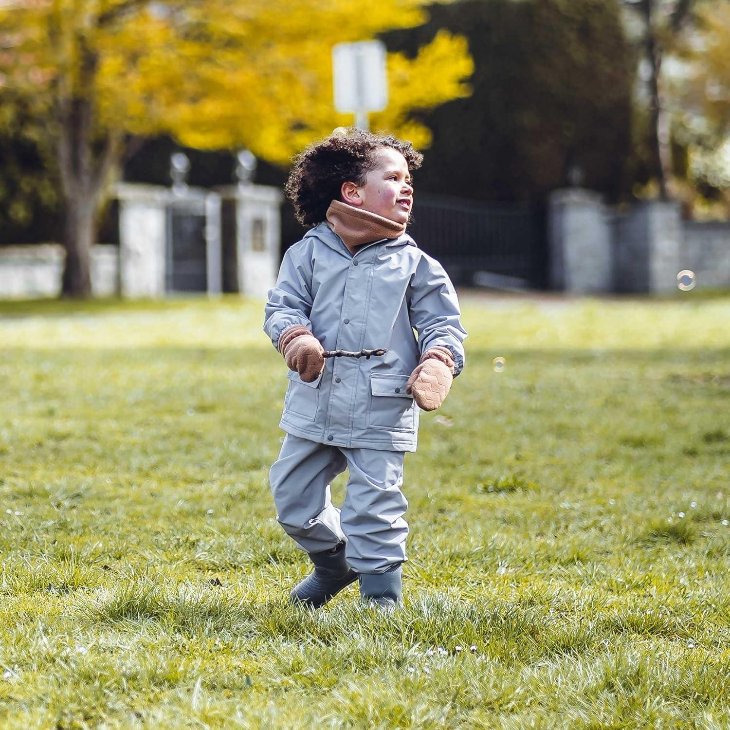 imageJAN ampamp JUL Waterproof Rain Pants for Toddlers and KidsPuddledry Greystone