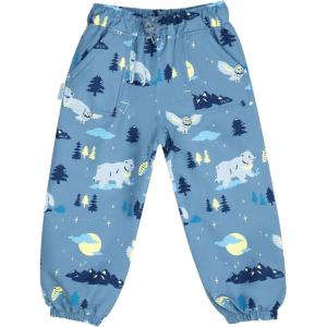 JAN & JUL Waterproof Rain Pants for Toddlers and Kids(Single Layer: Wolf and Bear)
