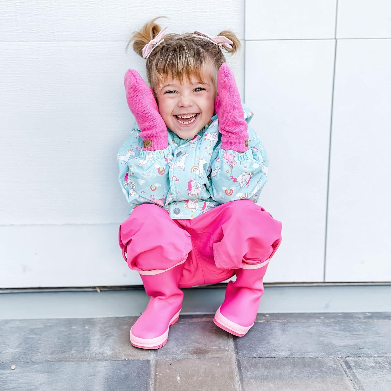 imageJAN ampamp JUL Waterproof Rain Pants for GirlsSingle Layer Watermelon Pink