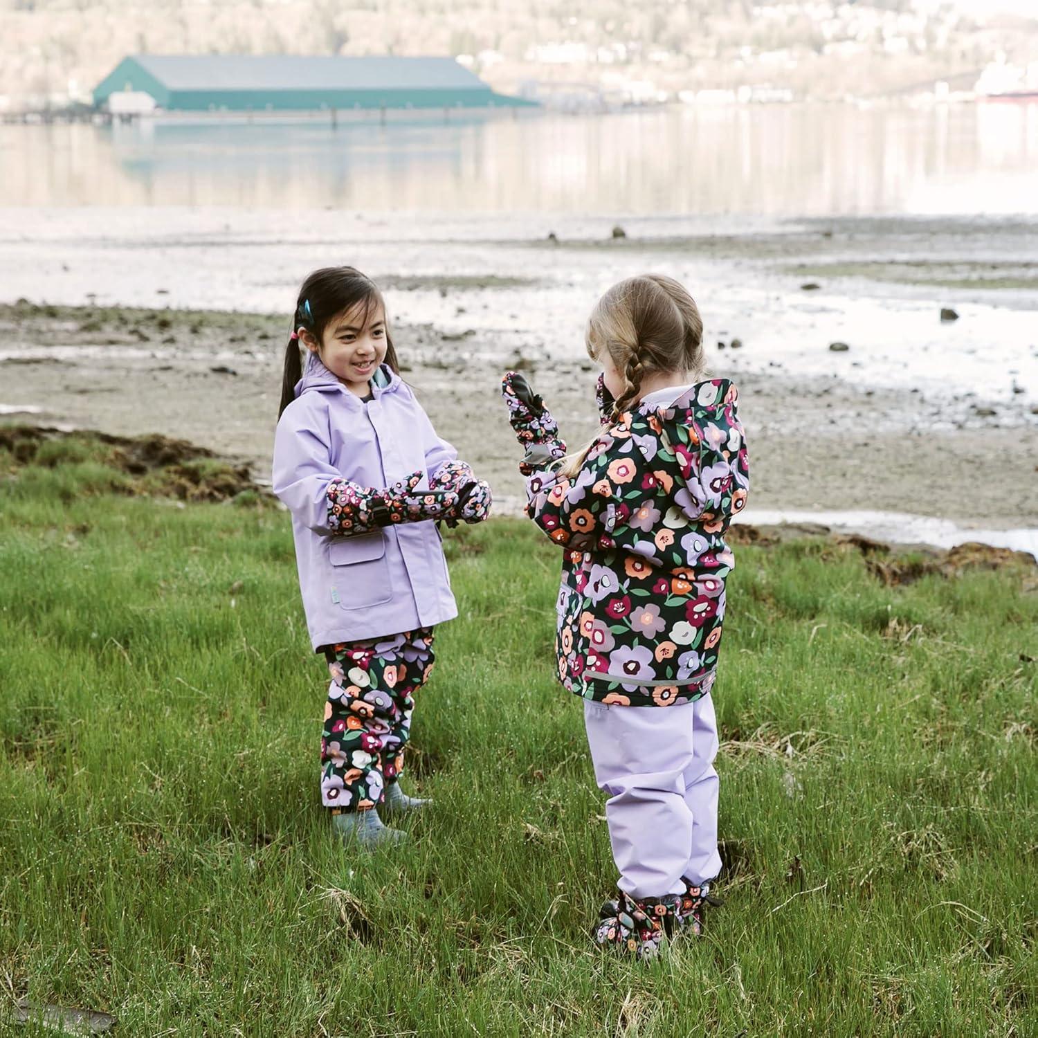 imageJAN ampamp JUL Waterproof Rain Pants for GirlsSingle Layer Winter Flowers