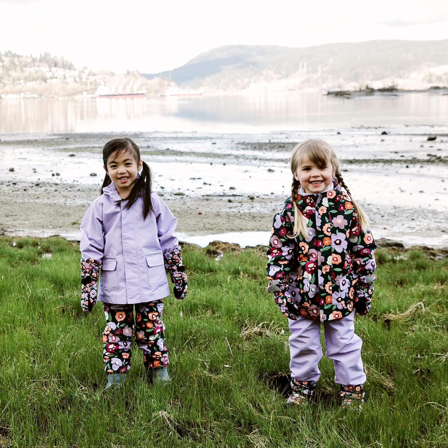 imageJAN ampamp JUL Waterproof Rain Pants for GirlsSingle Layer Winter Flowers