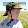 JAN & JUL Junior Jasper Hat for Kids, 50+ UPF Cotton, Size Adjustable(Army Green)