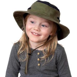 JAN & JUL Junior Jasper Hat for Kids, 50+ UPF Cotton, Size Adjustable(Army Green)