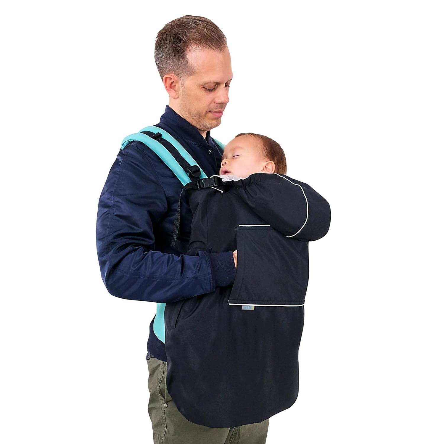 imageJAN ampamp JUL Waterproof Baby Carrier Cover for Rain Universal Fit for Car Seats and Strollers Dusty BlueBlack