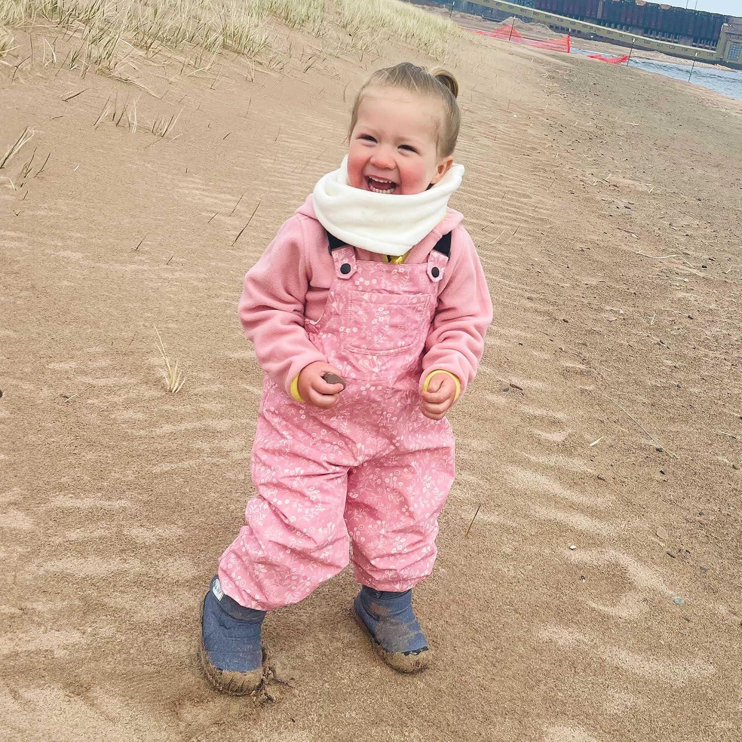 imageJAN ampamp JUL Waterproof Rain Bib Pants Overalls for Toddlers and KidsSingle Layer Prairie Flowers